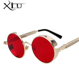 Round Metal Steampunk Men Women Fashion Sunglasses