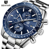 BENYAR Top Brand Luxury Full Steel Business Quartz Watch