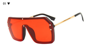 RSSELDN Red Black Oversized Square Sunglasses