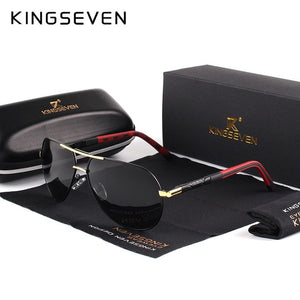 KINGSEVEN Men Vintage Aluminum Polarized Sunglasses