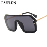 RSSELDN Red Black Oversized Square Sunglasses