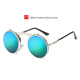 YOOSKE Steampunk Round Metal Women  Sunglasses